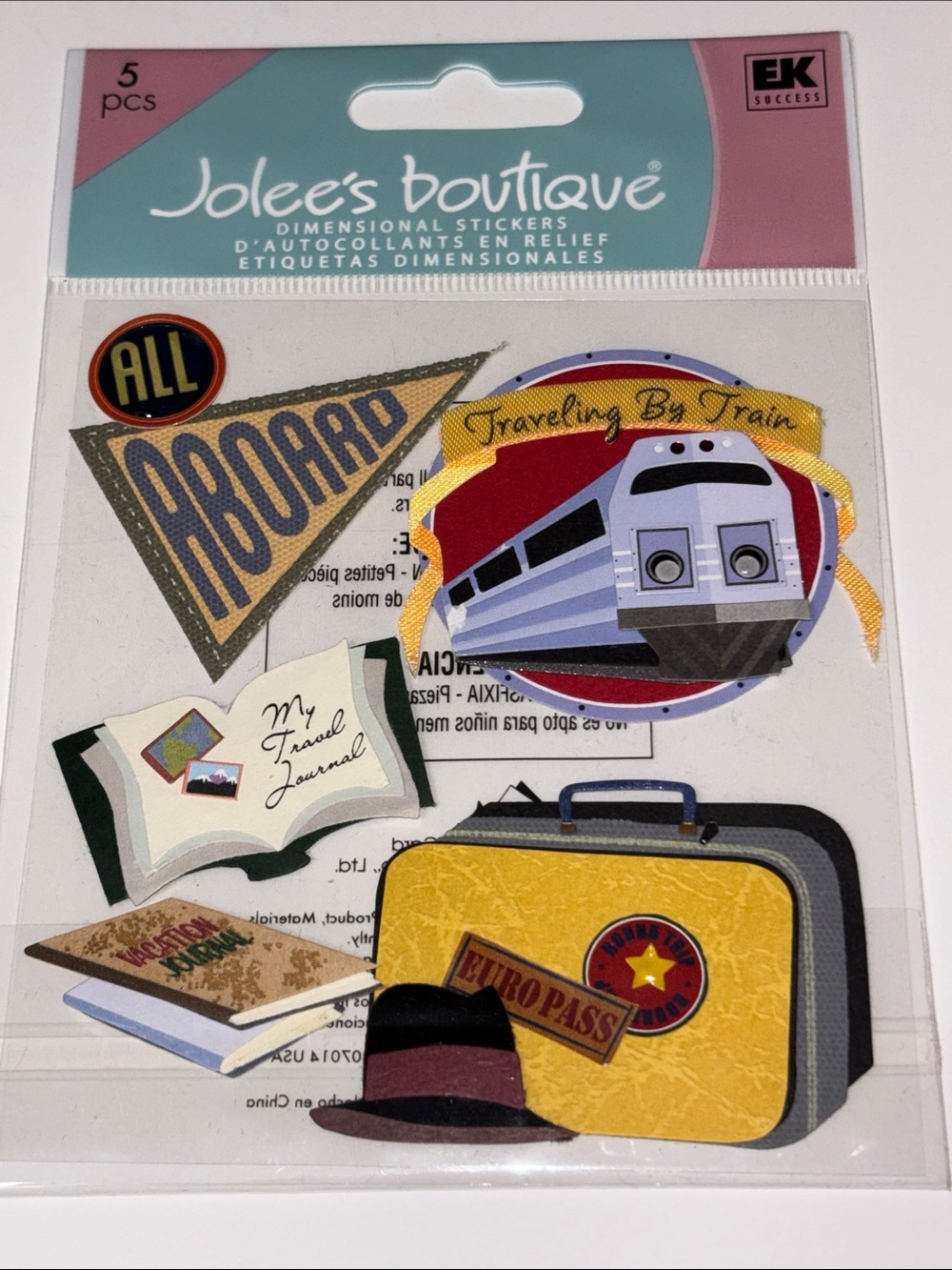 Jolee's Boutique Dimensional Travel Stickers - Train & Luggage